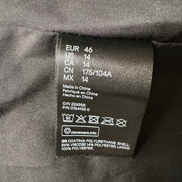 H&M Black Vegan Leather Moto Jacket Short Women's 14 Zippers Casual Faux Biker - Picture 6 of 8